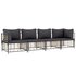 4-Delige Loungeset Met Kussens Poly Rattan Antracietkleurig Donkergrijs 2x hoek + 2x midden_