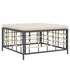 4-Delige Loungeset Met Kussens Poly Rattan Antracietkleurig Beige 2x hoek + midden + voetensteun + Tafel_