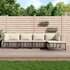 5-Delige Loungeset Met Kussens Poly Rattan Antracietkleurig Beige 2x hoek + 2x midden + voetensteun_