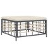 5-Delige Loungeset Met Kussens Poly Rattan Antracietkleurig Beige 2x hoek + 2x midden + voetensteun_