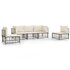 5-Delige Loungeset Met Kussens Poly Rattan Antracietkleurig Beige 2x hoek + 3x midden_