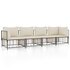 4-Delige Loungeset Met Kussens Poly Rattan Antracietkleurig Beige 2x hoek + 2x midden_