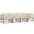 4-Delige Loungeset Met Kussens Poly Rattan Antracietkleurig Beige 2x hoek + 2x midden_