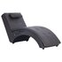 Massage Chaise Longue Met Kussen Kunstleer Grijs_