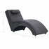 Massage Chaise Longue Met Kussen Kunstleer Grijs_