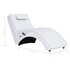 Massage Chaise Longue Met Kussen Kunstleer Wit_