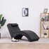 Massage Chaise Longue Met Kussen Kunstleer Zwart_