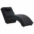 Massage Chaise Longue Met Kussen Kunstleer Zwart_