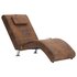 Massage Chaise Longue Met Kussen Kunstsuède Bruin_