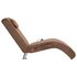 Massage Chaise Longue Met Kussen Kunstsuède Bruin_