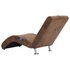 Massage Chaise Longue Met Kussen Kunstsuède Bruin_