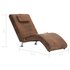 Massage Chaise Longue Met Kussen Kunstsuède Bruin_