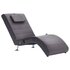 Massage Chaise Longue Met Kussen Kunstleer Grijs_