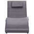 Massage Chaise Longue Met Kussen Kunstleer Grijs_