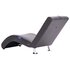 Massage Chaise Longue Met Kussen Kunstleer Grijs_