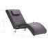 Massage Chaise Longue Met Kussen Kunstleer Grijs_