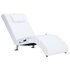 Massage Chaise Longue Met Kussen Kunstleer Wit_