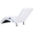 Massage Chaise Longue Met Kussen Kunstleer Wit_