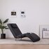 Massage Chaise Longue Met Kussen Kunstleer Zwart_