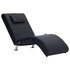 Massage Chaise Longue Met Kussen Kunstleer Zwart_