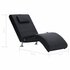 Massage Chaise Longue Met Kussen Kunstleer Zwart_