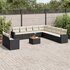 12-Delige Loungeset Met Kussens Poly Rattan Zwart_