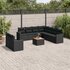 10-Delige Loungeset Met Kussens Poly Rattan Zwart_