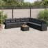 10-Delige Loungeset Met Kussens Poly Rattan Zwart_