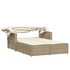 Ligbed 2-Persoons Met Luifel En Kussens Poly Rattan Beige_