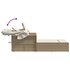 Ligbed 2-Persoons Met Luifel En Kussens Poly Rattan Beige_