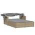 Ligbed 2-Persoons Luifel En Kussens Poly Rattan Gemengd Beige_