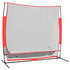 Honkbalnet Draagbaar 215X107X216 Cm Polyester Zwart En Rood_