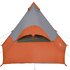 Tent 7-Persoons 350X350X280 Cm 185T Taft Grijs En Oranje_