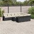 11-Delige Loungeset Met Kussens Poly Rattan Zwart_