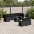 10-Delige Loungeset Met Kussens Poly Rattan Zwart_