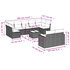 10-Delige Loungeset Met Kussens Poly Rattan Grijs_