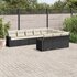 10-Delige Loungeset Met Kussens Poly Rattan Zwart_