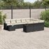 11-Delige Loungeset Met Kussens Poly Rattan Zwart_