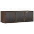 Wandkast met glazen deuren 102x37x35 cm bruineikenkleurig_