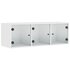 Wandkast met glazen deuren 102x37x35 cm wit_