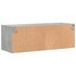 Wandkast met glazen deuren 102x37x35 cm betongrijs_