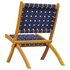 Tuinstoelen 2 st inklapbaar acaciahout en stof donkerblauw_