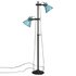 Vloerlamp 25 W E27 25x25x90/160 cm verweerd blauw_